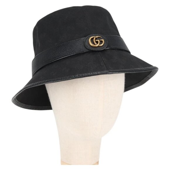GUCCI GG Canvas Bucket Hat Black 576587 Auth am8852V - Picture 1 of 12
